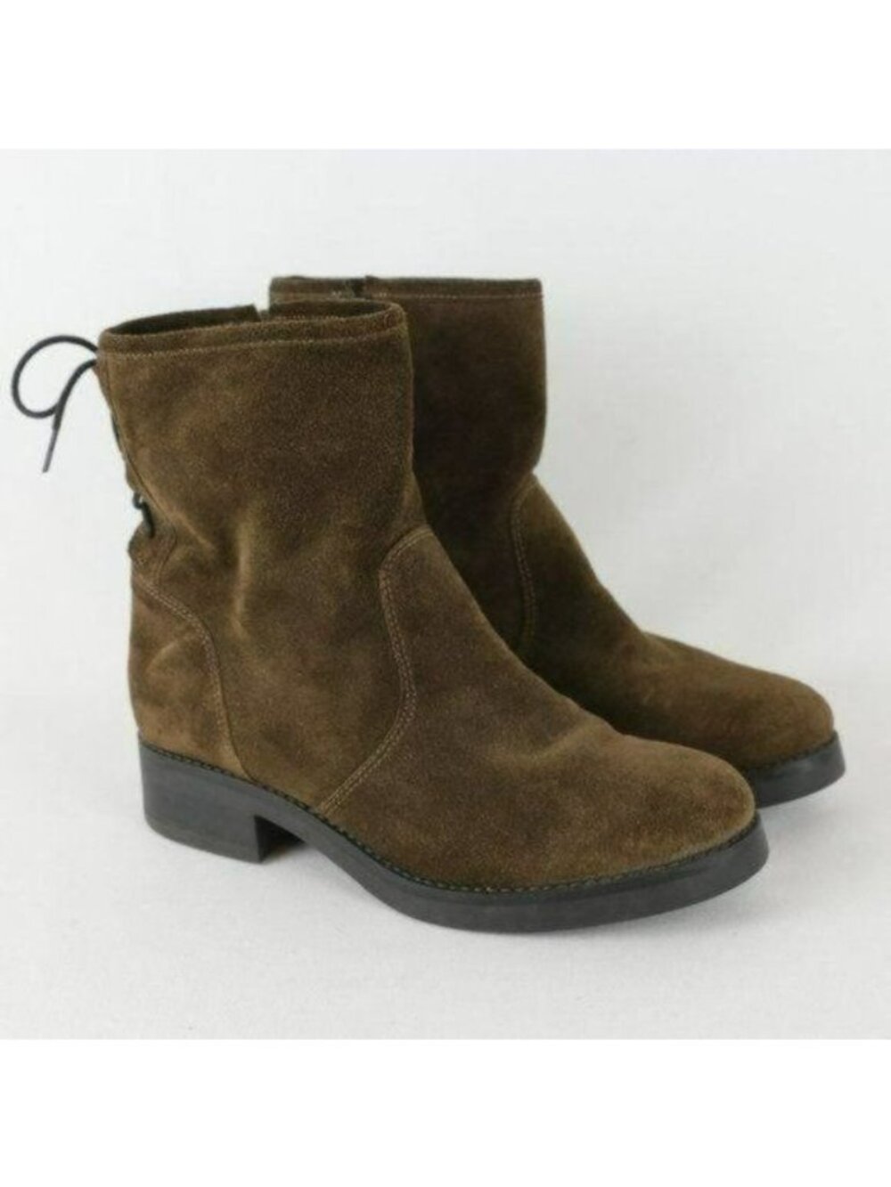 Anna Fidanza Women's Size 7 Brown Suede Zip Up Ankle Boots
